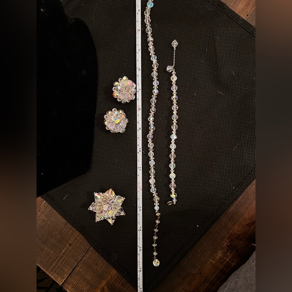 GORGEOUS AB crystal necklace bracelet earrings & broach!!! Got to see!!!! - Picture 12 of 12